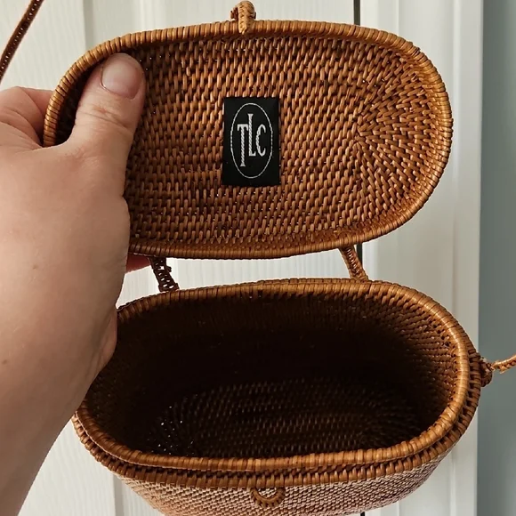 TLC Tan Woven Crossbody Bag - Picture 3 of 4